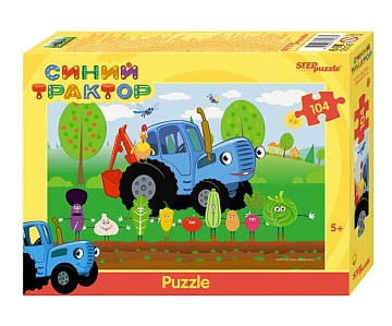 Пазлы 104 Синий трактор 82267