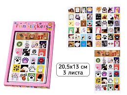 Наклейки декоративные ЛАПКИ, 20.5*13 см, 3 листа, ОПП-упаковка M-20420