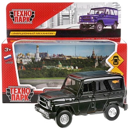 Машина металл UAZ HUNTER длина 12 см, двери, багаж, инерц, черный 267184